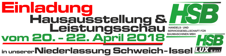 HSB Hausausstellung u. Leistungsschau in Schweich-Issel 20.-22. April 2018